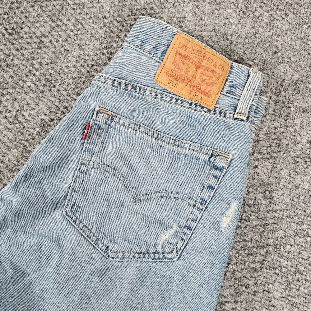Levis 511 W31 Light Wash Denim‎ Distressed Cut Off Jean Shorts Jorts